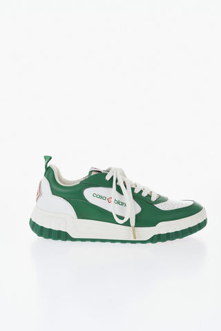 Two-Tone Leather Low-Top Sneakers