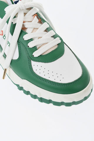 Two-Tone Leather Low-Top Sneakers