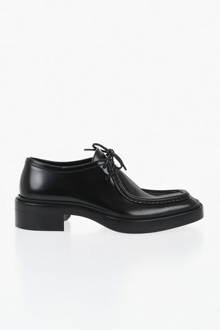 Brushed Leather Derby Shoes NEW BOURBON With Square Toe