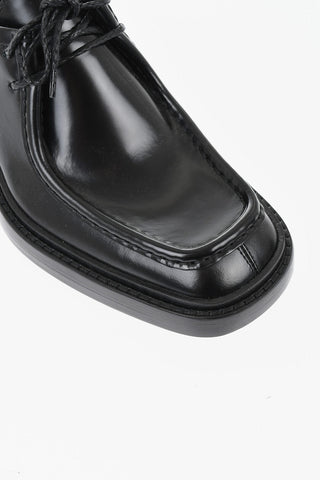 Brushed Leather Derby Shoes NEW BOURBON With Square Toe