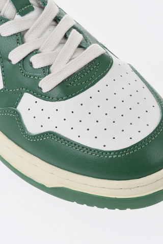 High-Top Bicolor Leather Sneakers