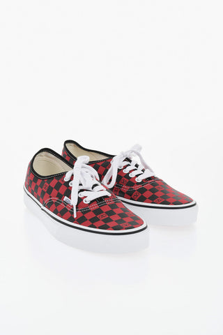 VALENTINO GARAVANI X VANS 투톤 체크 캔버스 로우탑 스니커즈