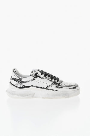 Two-Tone Leather Low-Top Sneakers