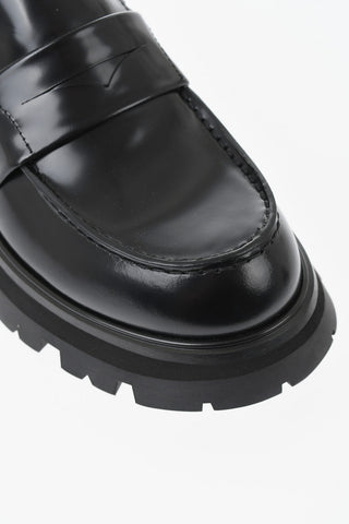 Leder-Penny-Mokassins mit Profilsohle