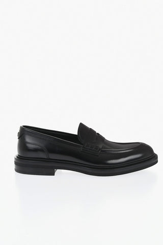Brushed Leather Penny Loafers ALTAVILLA
