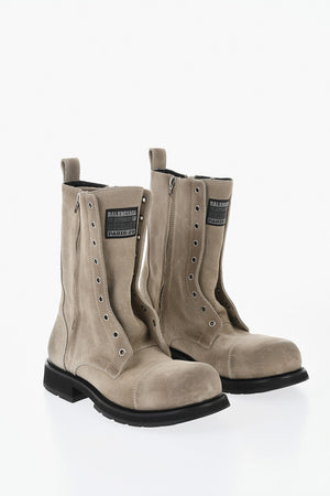 Stivaletti in Suede con Zip Laterale
