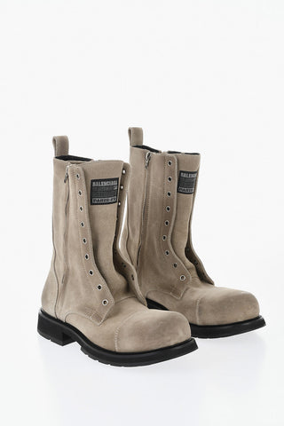 Stivaletti in Suede con Zip Laterale