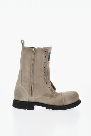 Stivaletti in Suede con Zip Laterale