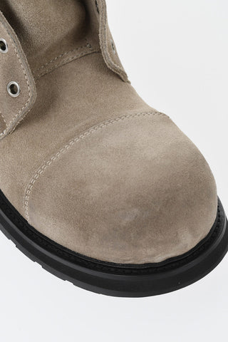 Stivaletti in Suede con Zip Laterale