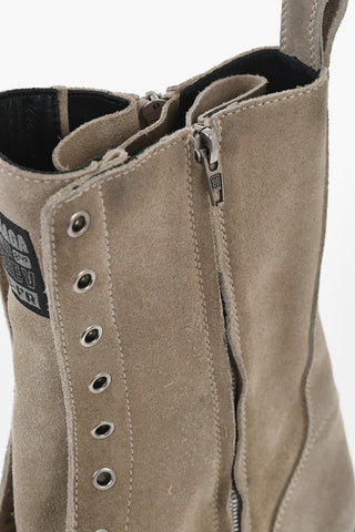 Stivaletti in Suede con Zip Laterale