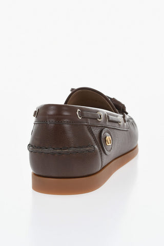GARAVANI Leather Deck Loafers With Gold Monogram