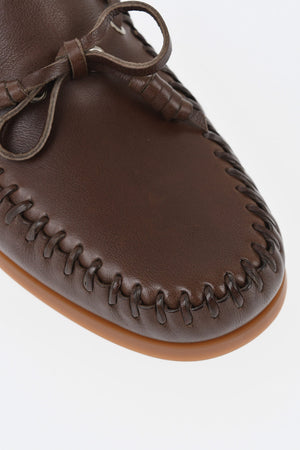 GARAVANI Leather Deck Loafers With Gold Monogram