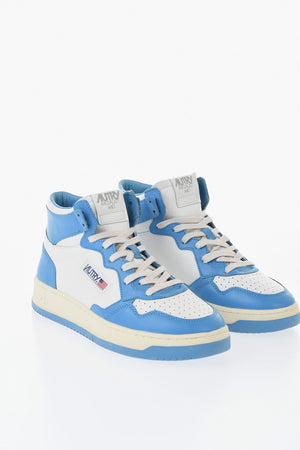 Hohe zweifarbige Sneaker aus Leder