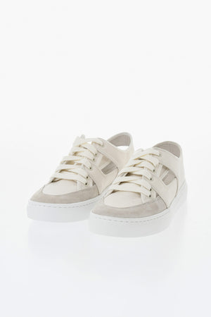 Sneakers Basse in Cotone con Dettagli Cut Out