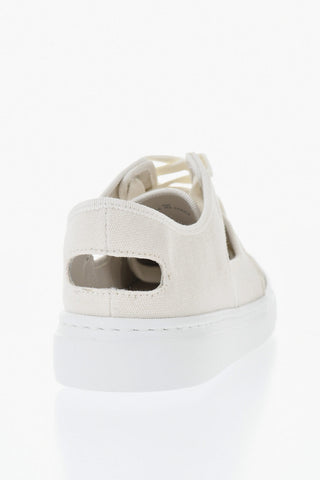 Sneakers Basse in Cotone con Dettagli Cut Out