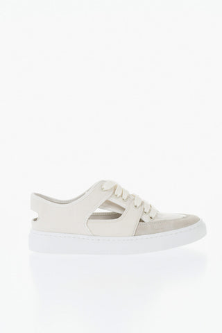 Sneakers Basse in Cotone con Dettagli Cut Out
