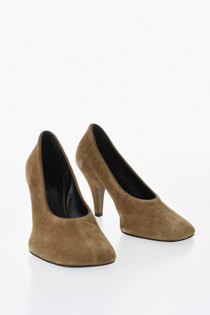 Wildleder-Pumps mit quadratischer Spitze und 10cm Absatz