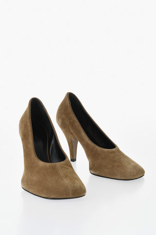 Decolletè in Suede con Punta Quadrata 10cm