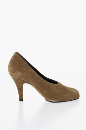 Wildleder-Pumps mit quadratischer Spitze und 10cm Absatz