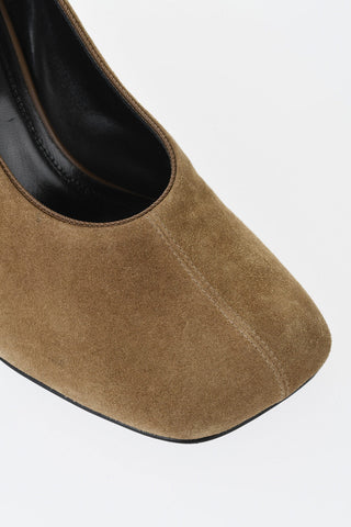 Decolletè in Suede con Punta Quadrata 10cm