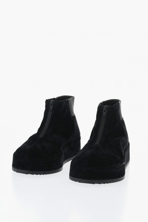 Stivaletti in Suede con Zip Frontale