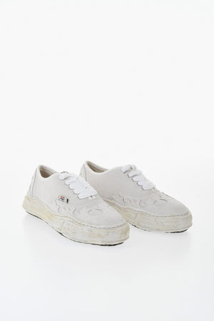 MAISON Suede Low-Top Sneakers With Tonal Details