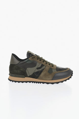 GARAVANI Low-Top-Sneaker Aus Leder Und Stoff Mit Camouflage-Muster