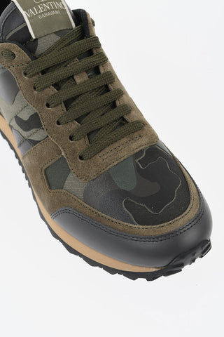 GARAVANI Low-Top-Sneaker Aus Leder Und Stoff Mit Camouflage-Muster