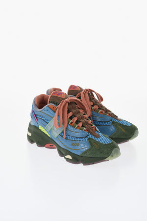 Niedrige Mehrfarbige Sneaker mit Lederdetails