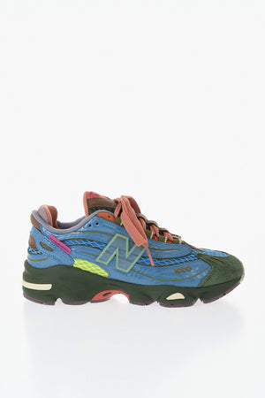 Niedrige Mehrfarbige Sneaker mit Lederdetails