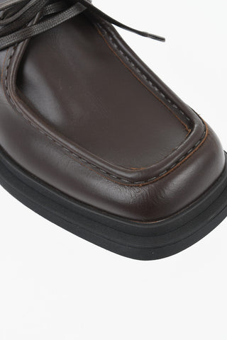 Scarpe Derby In Pelle Con Cuciture A Vista