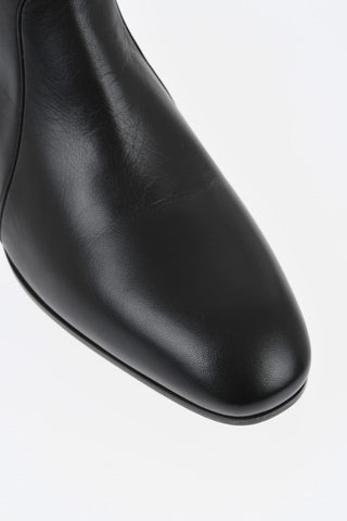 GARAVANI Solid-Color Leather Ankle Boots with Gold Detail