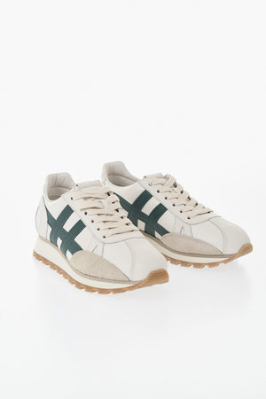 Suede And Leather Low-Top Color-Block Sneakers