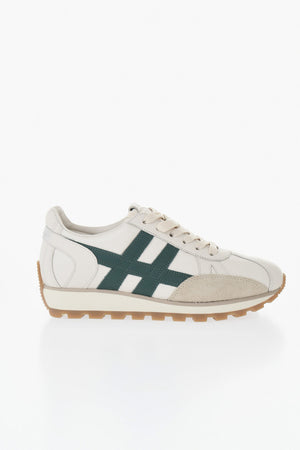Suede And Leather Low-Top Color-Block Sneakers