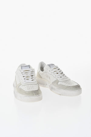Suede Low-Top Sneakers With Vintage Effect
