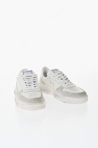 Suede Low-Top Sneakers With Vintage Effect