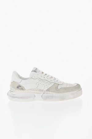 Suede Low-Top Sneakers With Vintage Effect