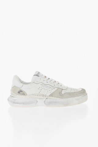 Suede Low-Top Sneakers With Vintage Effect