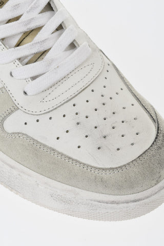 Suede Low-Top Sneakers With Vintage Effect