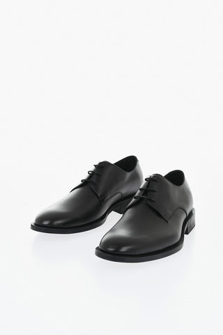 Leder-Derby-Schuhe WALLSTREET Mit Kontrastlogo