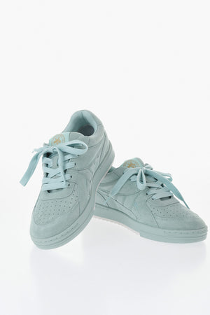 Sneakers Basse in Suede a Tinta Unita