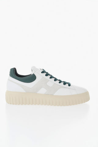 Sneakers Basse in Pelle con Monogram in Suede