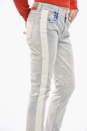 Stretch-Denim-Jeans mit Tie-Dye-Effekt und 17 cm breitem Logo-Seitenstreifen