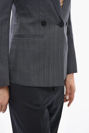 Blazer Doppiopetto CALLIE Motivo Herringbone con Rever a Lancia