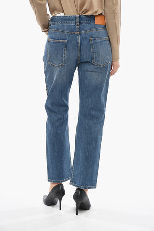 THE BEATLES Jeans a Gamba Dritta con Banda Laterale a Contrasto 20cm