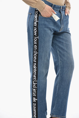 THE BEATLES Straight-Leg Jeans with Contrast Side Stripe 20cm