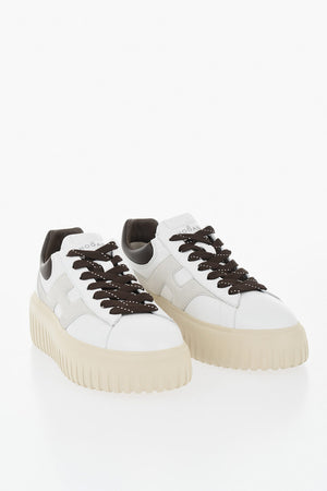 Low H-STRIPES Leather Sneakers with 5cm Platform