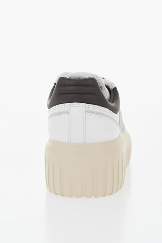 Low H-STRIPES Leather Sneakers with 5cm Platform