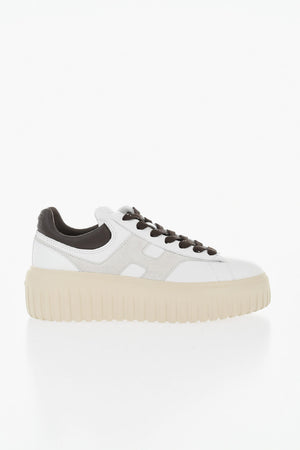 Low H-STRIPES Leather Sneakers with 5cm Platform