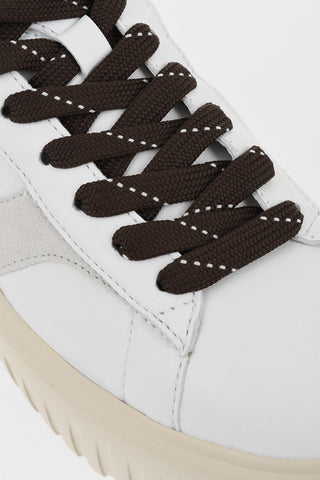 Low H-STRIPES Leather Sneakers with 5cm Platform